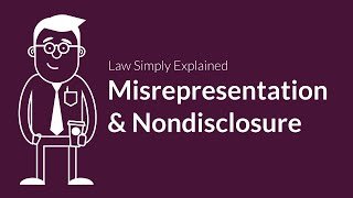 Misrepresentation and Nondisclosure  Contracts  Defenses amp Excuses [upl. by Latonia]