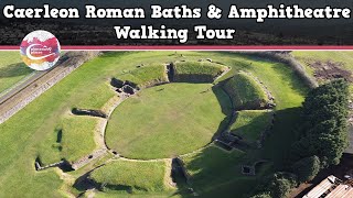 CAERLEON ROMAN BATHS amp AMPHITHEATRE WALES  Walking Tour  Pinned on Places [upl. by Dell]