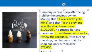 How to apply misrepresentation Liam cupcake scenario [upl. by Gunnar]