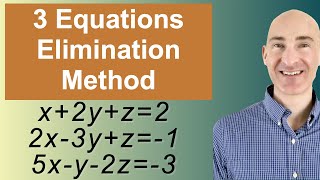 Solving Systems of 3 Equations Elimination [upl. by Narib]