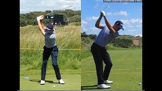 Justin Thomas golf swing  Long Iron faceon amp downtheline July 2017 [upl. by Gustavo]