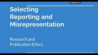 Selective Reporting and Misrepresentation of data Research and Publication ethics Phd coursework [upl. by Mieka]