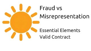 Fraud vs Misrepresentation  Other Essential Elements of a Valid Contract  CA CPT  CS amp CMA [upl. by Enneicul]